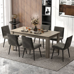 63 Inch Rectangular Modern Dining Kitchen Table-Light Gray