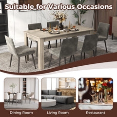 63 Inch Rectangular Modern Dining Kitchen Table-Light Gray