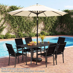 63 inches x 33 inches Rectangle Metal Patio Dining Table for 6-Black
