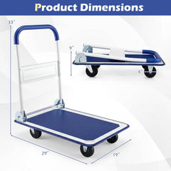 660 Pounds Folding Platform Cart Dolly Hand Truck