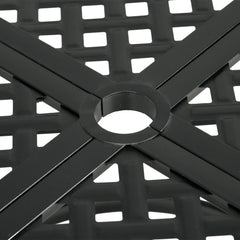 42" Round Outdoor Dining Table for 4 Persons, Metal Patio Dining Table with Umbrella Hole for Backyard, Lawn, Balcony
