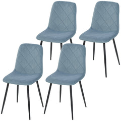 Dining Chairs Set of 4, Upholstered Dining Room Chairs with Steel Legs, Modern Kitchen Chair for Dining Room, Black