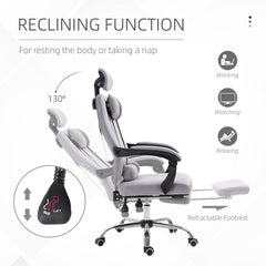 Ergonomic Executive High Back Office Chair with Footrest,Lumbar Support,Grey