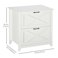 Vertical File Cabinet with Hanging Bars for A4 Size for Home Office, 29.9"x 19.7"x 30.3", White