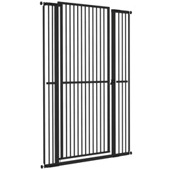 59" Extra Tall Cat Gate, 30"-41" Pet Gate with 2.8" and 5.5" Extensions, for Doorway, Hallway, Stairway, Black