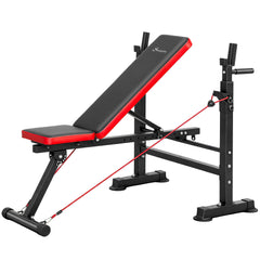 Adjustable Weight Bench with Squat Rack, Incline Flat Bench Press with Barbell Rack for Home Gym, 660 lbs Capacity