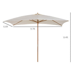 Patio Umbrella Market Patio Sun Umbrella Rectangle Cream White