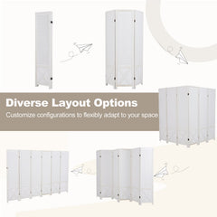 6-Panel Pegboard Room Divider 67 Inches Tall Foldable Privacy Screen