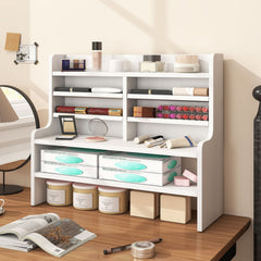 6-Tier Compact Storage Rack with 4 Removable Shelves for Small Spaces Home Office-White