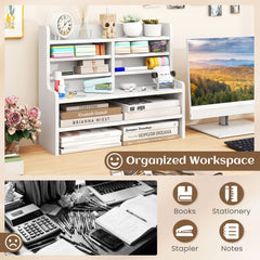 6-Tier Compact Storage Rack with 4 Removable Shelves for Small Spaces Home Office-White