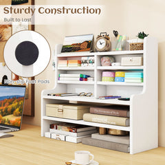 6-Tier Compact Storage Rack with 4 Removable Shelves for Small Spaces Home Office-White
