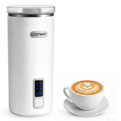 6-in-1 Electric Milk Steamer with Stainless Steel Interior-White