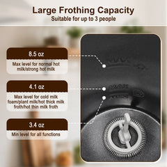 6-in-1 Electric Milk Steamer with Stainless Steel Interior-White