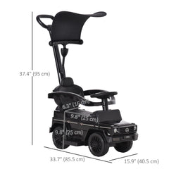 Mercedes-Benz G350 Licensed Push Car, 3-in-1 Toddler Sliding Car with Horn, Steering, Foot Rest, Seat Storage, Black