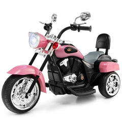6V 3 Wheel Kids Ride On Chopper Motorcycle with Rear View Mirrors and Brake Pedal, Pink