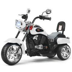 6V 3 Wheel Kids Ride On Chopper Motorcycle with Music, Horn and Starting Sound, White