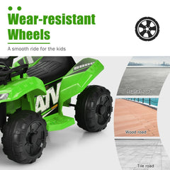 6V Kids Ride On ATV Quad with Front Storage Box and 40 Minute Run Time, Green