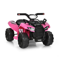 6V Kids Ride On ATV Quad with LED Headlight, Horn and MP3 Input, Pink