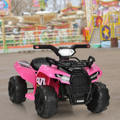 6V Kids Ride On ATV Quad with LED Headlight, Horn and MP3 Input, Pink