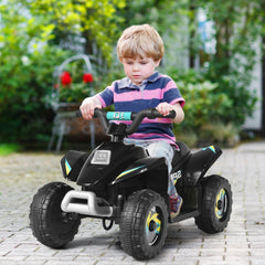 6V Kids Electric Ride On ATV Quad with 12000 RPM Motor and 45 Minute Run Time, Black