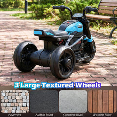 6V 3 Wheel Kids Electric Motorcycle with 22W Motor and Reverse Switch, Blue