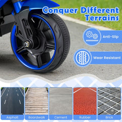 6V Kids Ride On Motorcycle with Detachable Training Wheels and 15W Motor, Navy
