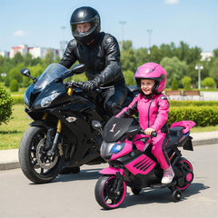 6V Kids Ride On Motorcycle with Horn, Music, Volume and Battery Indicator, Pink