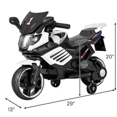 6V Kids Ride On Motorcycle with Anti Slip Wheels and Five Surface Range, White