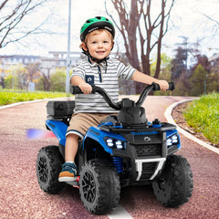 6V Kids Ride On ATV with Water Spray Function and Lidded Storage Box, Blue
