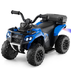 6V Kids Ride On ATV with Water Spray Function and Lidded Storage Box, Blue