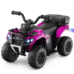 6V Kids Ride On ATV with Spray Function, Bright Headlight and Foot Pad, Pink
