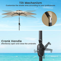 7.5 feet Outdoor Patio Heavy Duty Market Umbrella with Push Button Tilt-Beige