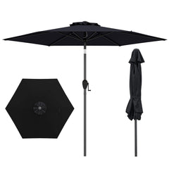7.5 feet Outdoor Patio Heavy Duty Market Umbrella with Push Button Tilt-Black