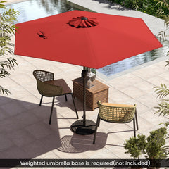 7.5 feet Outdoor Patio Heavy Duty Market Umbrella with Push Button Tilt-Burgundy