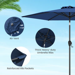 7.5 feet Outdoor Patio Heavy Duty Market Umbrella with Push Button Tilt-Navy