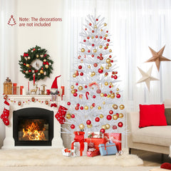 7 FT White Coral Branch Christmas Tree with 923 Colour Changing RGB LEDs, 17 Effects and Remote