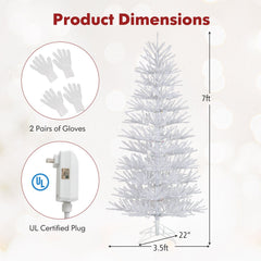 7 FT White Coral Branch Christmas Tree with 923 Colour Changing RGB LEDs, 17 Effects and Remote