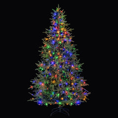 7 FT Pre-Lit Christmas Tree with 678 Tips and 300 Warm White and Multicolour LEDs, 11 Modes