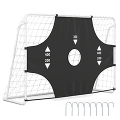 7 ft x 5 ft Soccer Goal Set for Backyard 2-in-1 Football Net with Removable Target Cloth