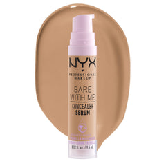 NYX Professional Makeup Concealer, Under eye concealer, Bare With Me Serum, Satin and Natural Finish, Infused with Tremella Mushroom and Green tea for 24HR Hydration, Vegan Formula - 07 Medium, 9.6mL