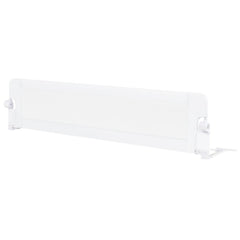 71-Inch Foldable Bed Rail Swing Down Baby Bed Guard Rail with Adjustable Safety Strap-White