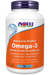 NOW Supplements, Omega-3 180 EPA / 120 DHA, Molecularly Distilled, Cardiovascular Support, 200 Softgels