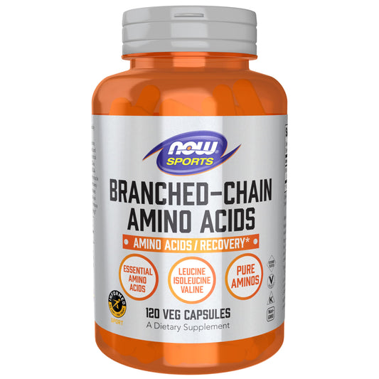 NOW Sports, Branched Chain Amino Acids, With Leucine, Isoleucine and Valine, 120 Veg Capsules