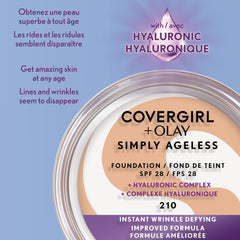 Covergirl - Simply Ageless Instant Wrinkle Defying Foundation With Hyaluronic Complex, Vitamin C, and Niacinamide - SPF 28, 100% Cruelty-Free