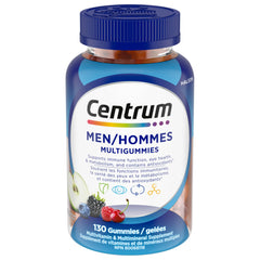 Centrum Men MultiGummies, Multivitamins/Minerals Gummies, Cherry, Berry, and Apple Flavours, 130 Count (Packaging May Vary)