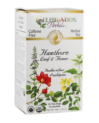 Celebration Herbals Organic Hawthorn Leaf & Flower Tea – Organic, Kosher (24 teabags - 36g) | Crataegus oxyacantha Herbal Tea | Sweet and Slightly Bitter, Valued in Herbal Traditions
