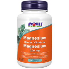 NOW Supplements, Magnesium Citrate 200 mg, Enzyme Function*, Nervous System Support*, 100 Tablets