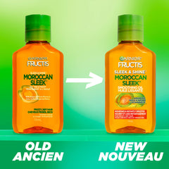 Garnier Fructis Moroccan Sleek Hair Oil Treatment for Frizzy and Dry Hair, Instant Sleek, with Argan Oil, 111 mL