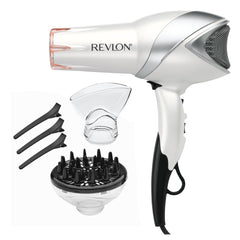 REVLON 1875 Watts Infrared Heat Hair Dryer for Max Drying Power, White