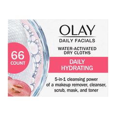 Olay Daily Facials 5-In-One Hydrating Cleansing Cloths with Grapeseed Extract, 66 Count